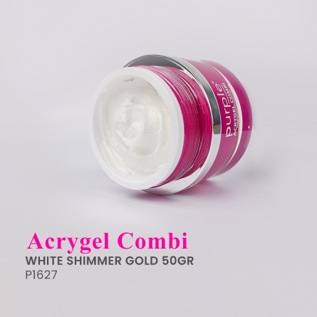 acrygel white shimmer gold fraise nail shop 3